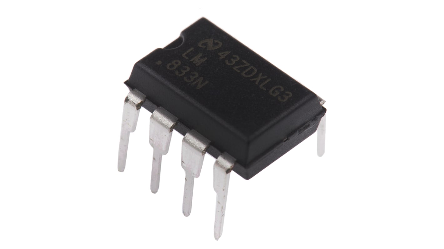 LM833N/NOPB Texas Instruments, Audio, Op Amp, 15MHz, 8-Pin MDIP