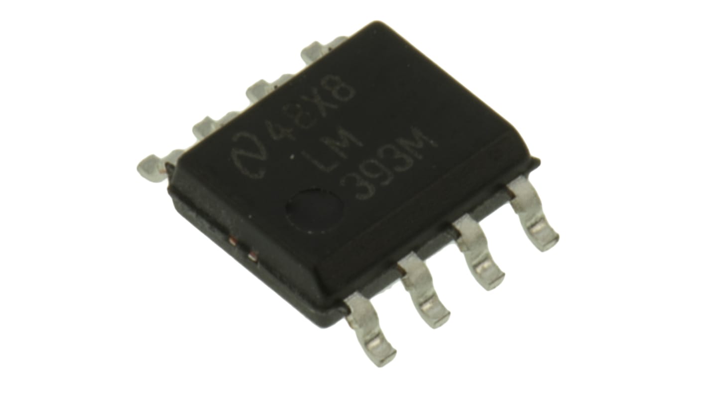 Texas Instruments 比较器芯片, SOIC, 贴片安装, 双/单电源, 2通道, 1.3μs响应