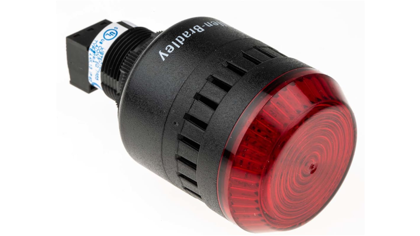 Allen Bradley 855PC LED Dauer-Licht Alarm-Leuchtmelder Rot / 98dB, 24 Vac/dc