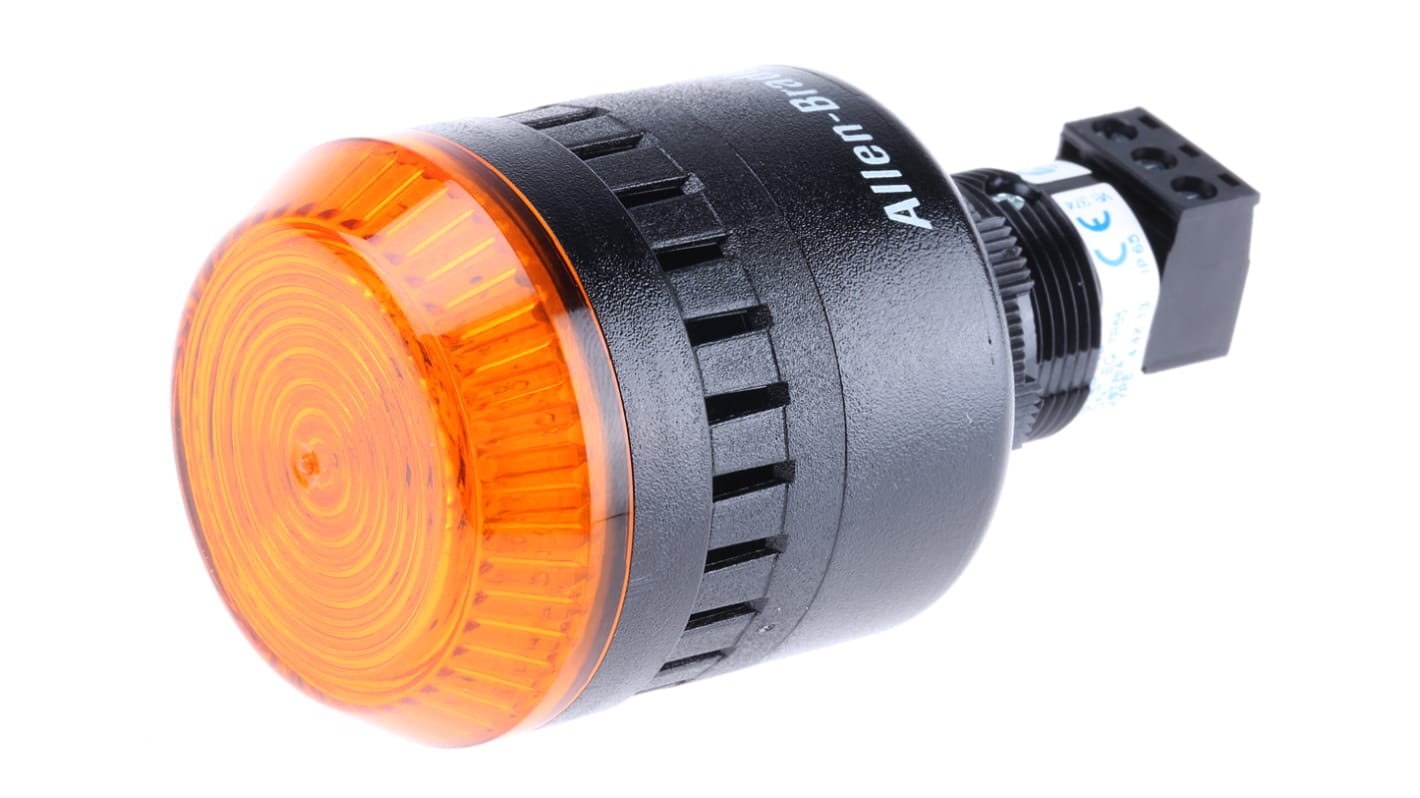 Allen Bradley 855PC LED Dauer-Licht Alarm-Leuchtmelder Orange / 98dB, 24 Vac/dc