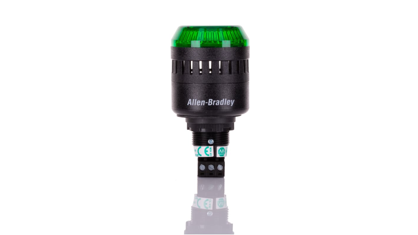 Allen Bradley 855PC LED Dauer-Licht Alarm-Leuchtmelder Grün / 98dB, 240 VAC