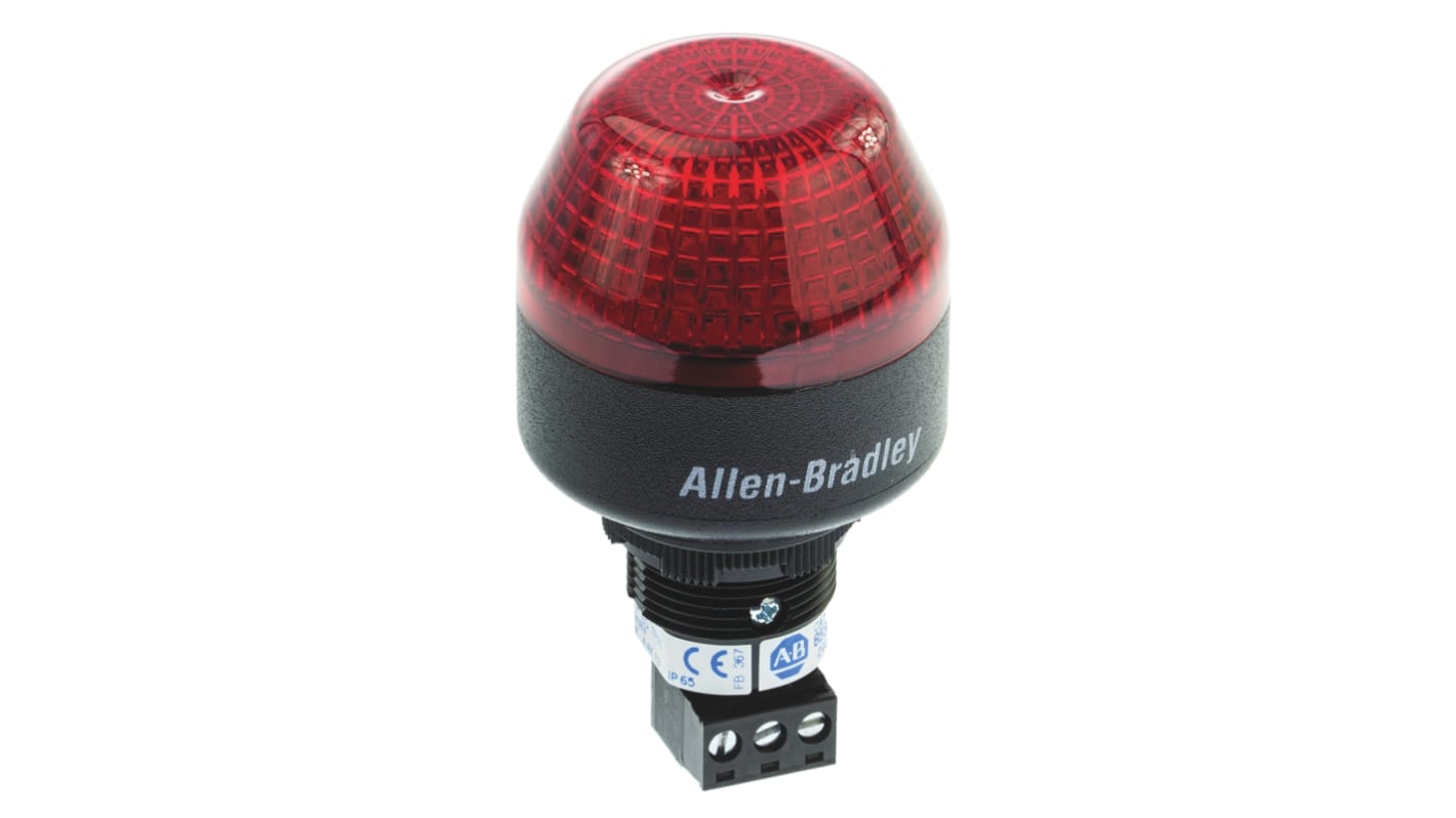 Balise clignotante à LED Rouge Allen Bradley série 855P, 24 V (c.a./c.c.)