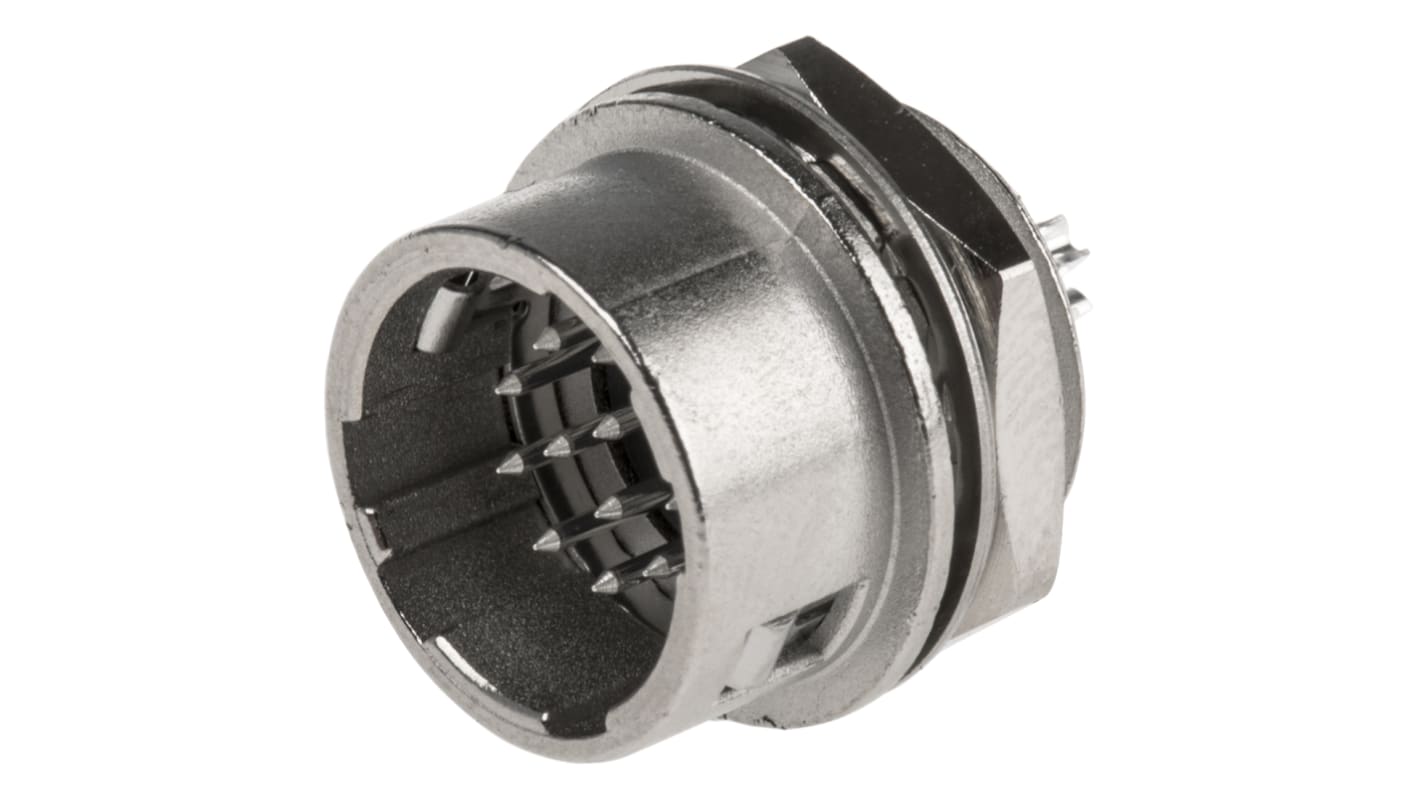 Hirose Circular Connector, 12 Contacts, Panel Mount, Miniature Connector, Plug, Male, HR10 Series