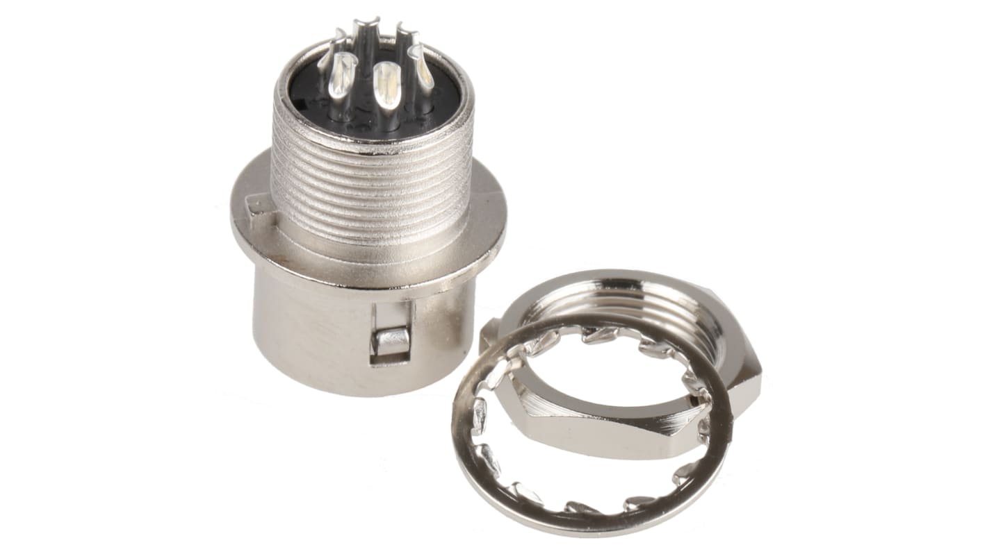 Hirose Circular Connector, 6 Contacts, Panel Mount, Miniature Connector, Socket, Male, HR10 Series