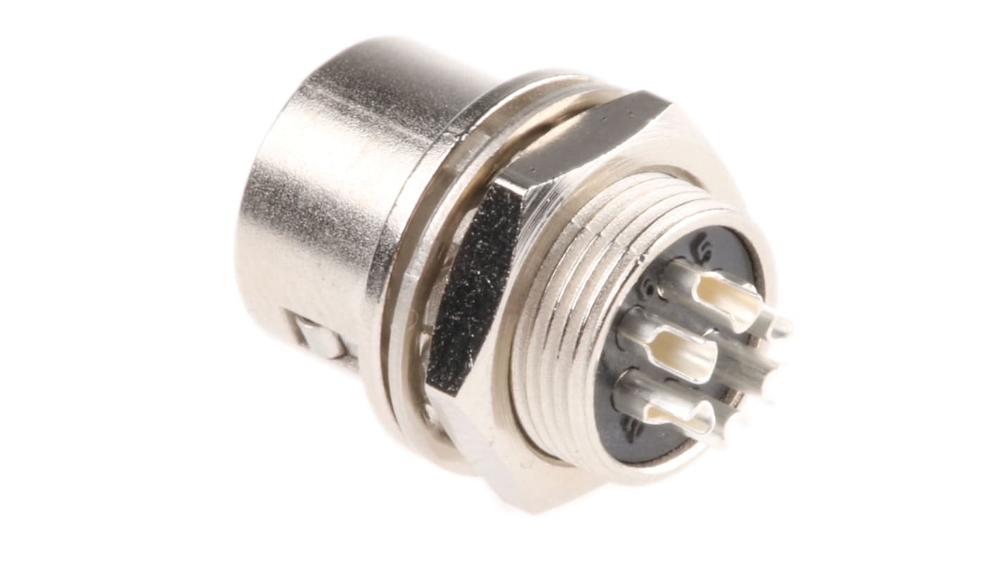 Hirose Circular Connector, 6 Contacts, Panel Mount, Miniature Connector, Socket, Female, HR10 Series