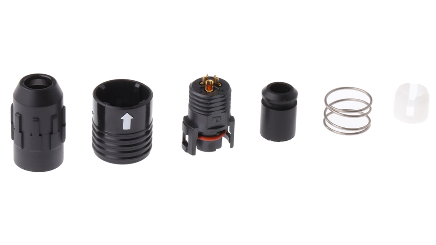 Hirose Circular Connector, 3 Contacts, Cable Mount, Miniature Connector, Plug, Female, IP67, IP68, HR30 Series