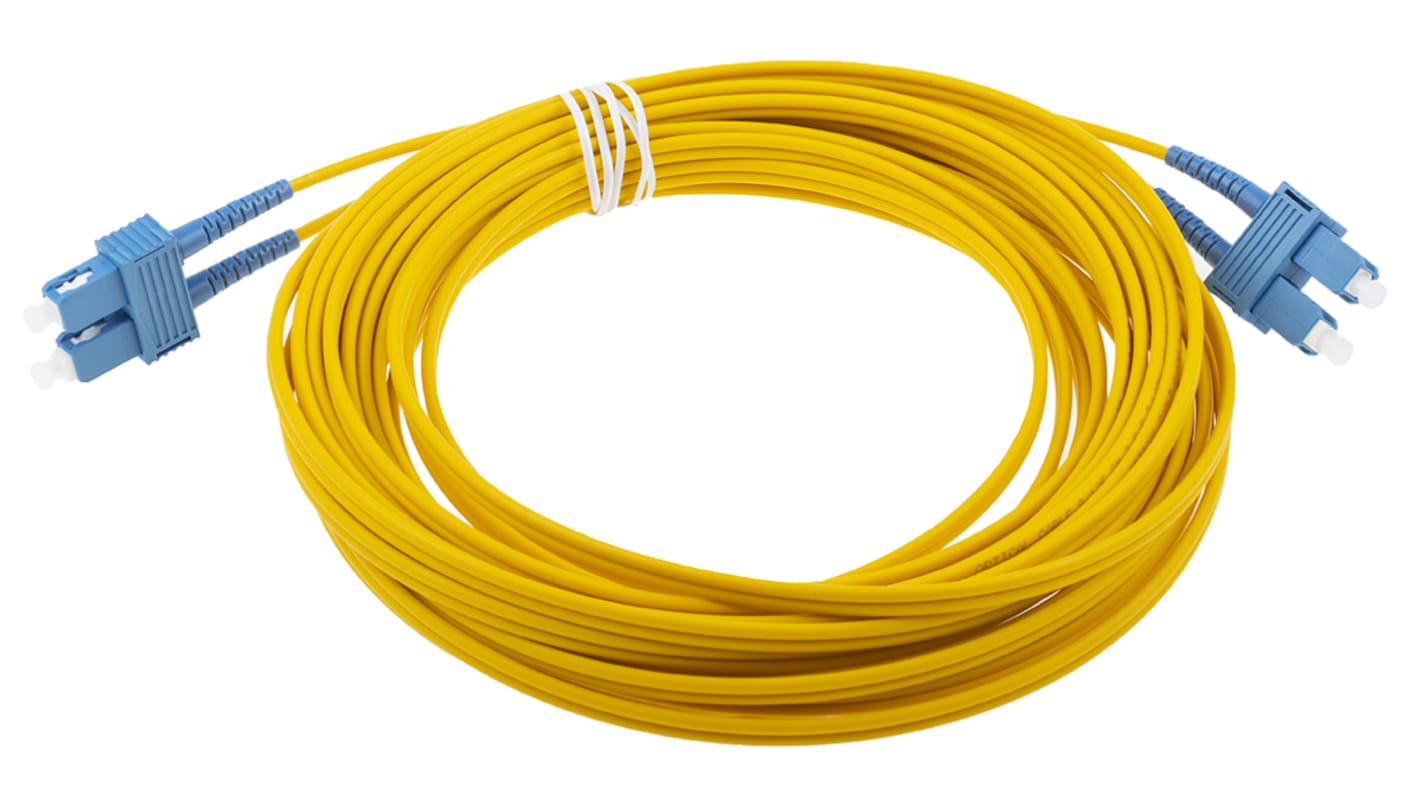 RS PRO LWL-Kabel 10m Single Mode Patchkabel Gelb 9/125μm SC SC