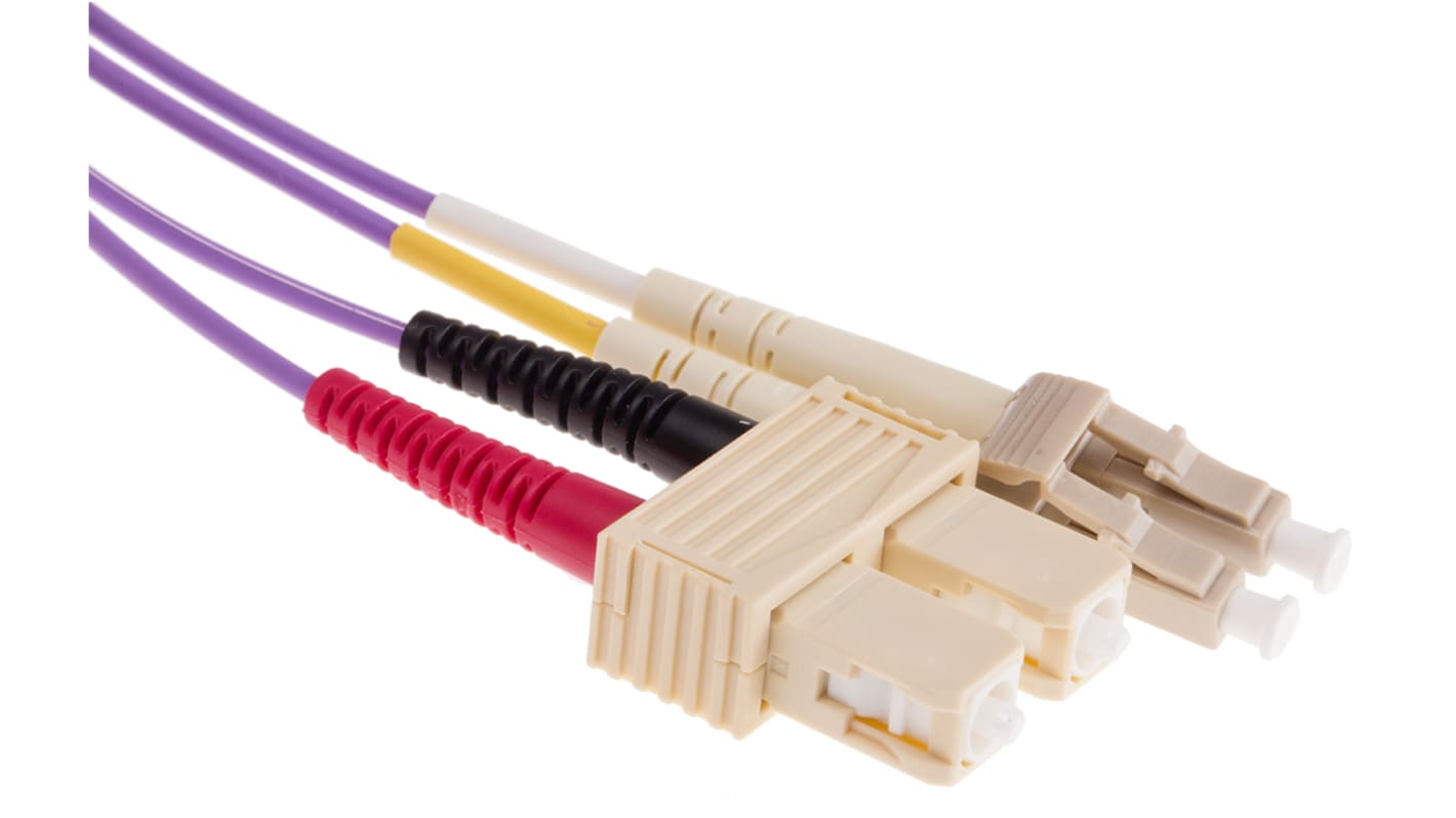 RS PRO LWL-Kabel 1m Multi Mode Patchkabel Violett 50/125μm LC SC