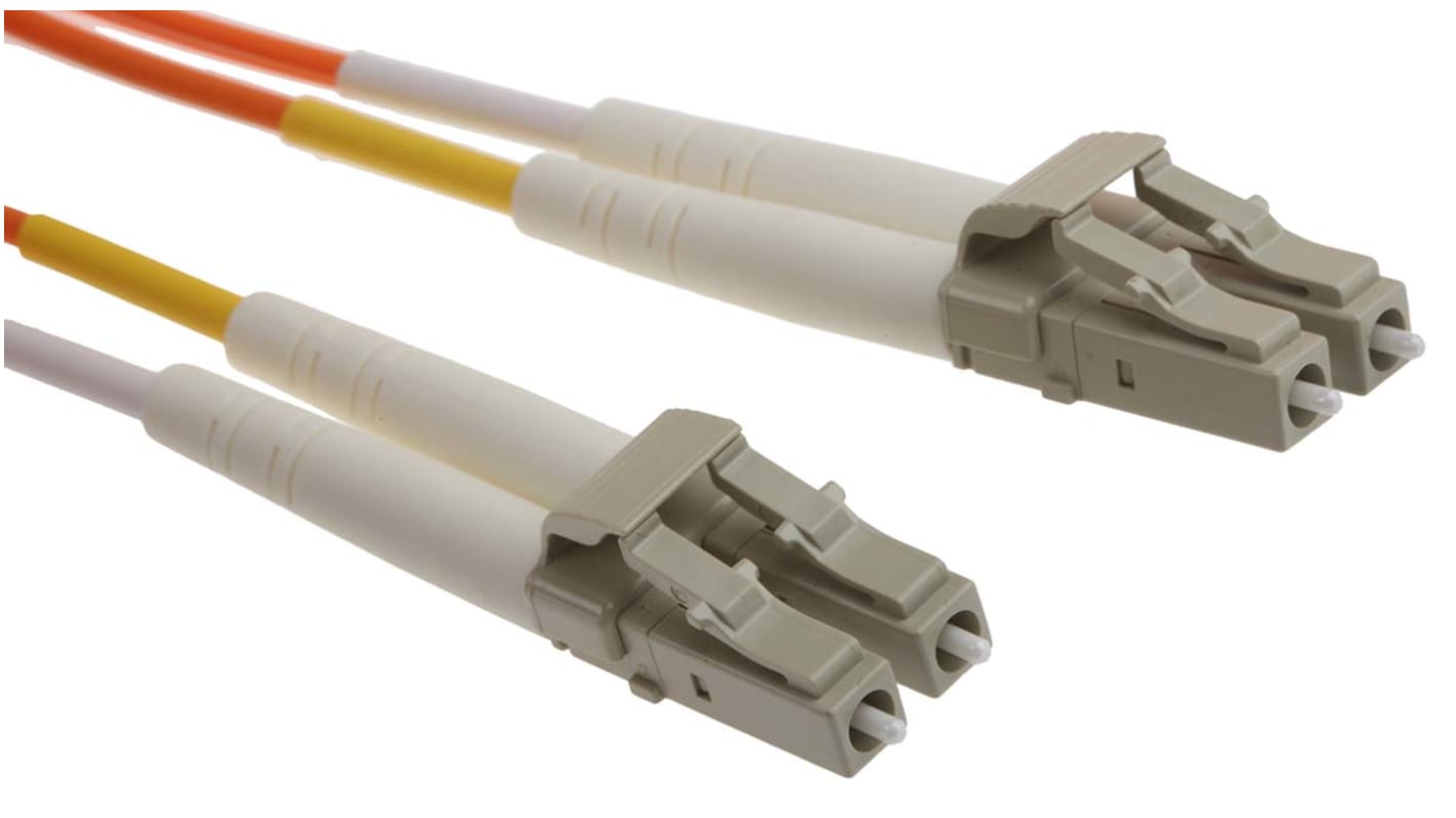RS PRO LC to LC Duplex Multi Mode OM1 Fibre Optic Cable, 62.5/125μm, Orange, 5m