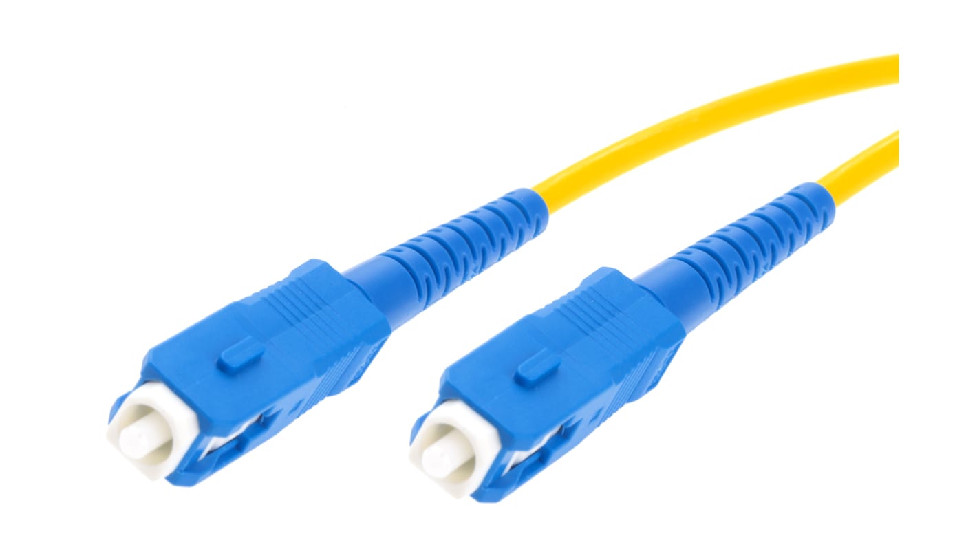 RS PRO SC to SC Simplex Single Mode OS1 Fibre Optic Cable, 9/125μm, Yellow, 3m
