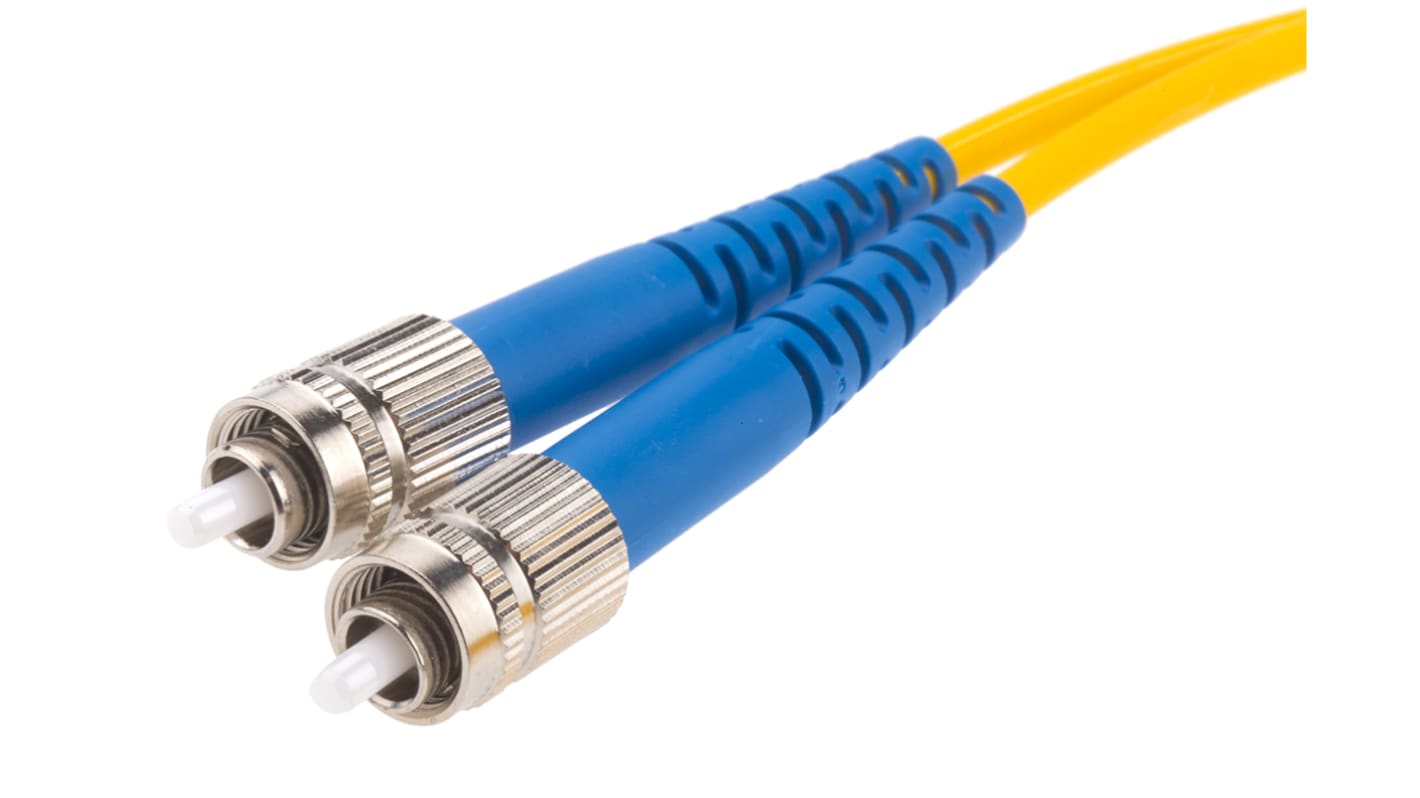 RS PRO FC to SC Duplex Single Mode OS1 Fibre Optic Cable, 9/125μm, Yellow, 2m