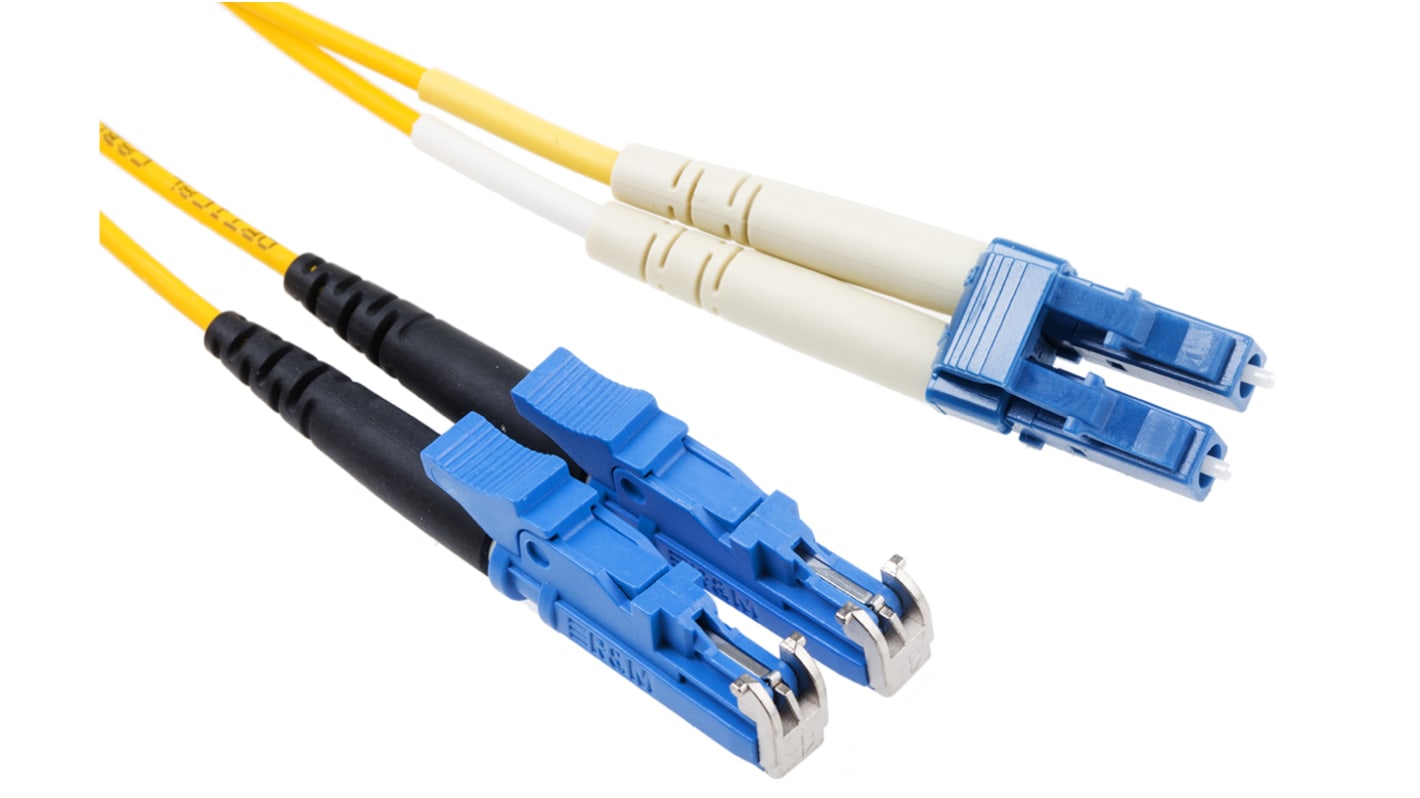 RS PRO E-2000 to LC Duplex Single Mode OS1 Fibre Optic Cable, 9/125μm, Yellow, 5m
