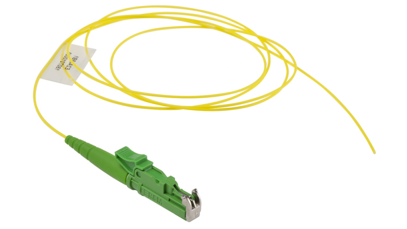 RS PRO E-2000 to Unterminated Simplex Single Mode OS1 Fibre Optic Cable, 9/125μm, Yellow, 1m