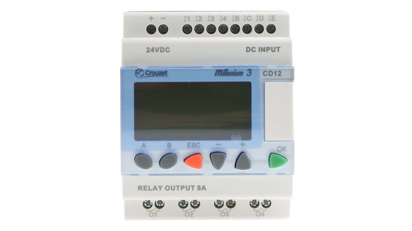 Crouzet Millenium 3 Series Logic Module, 24 V dc Supply, Relay Output, 8-Input, Analogue, Digital Input