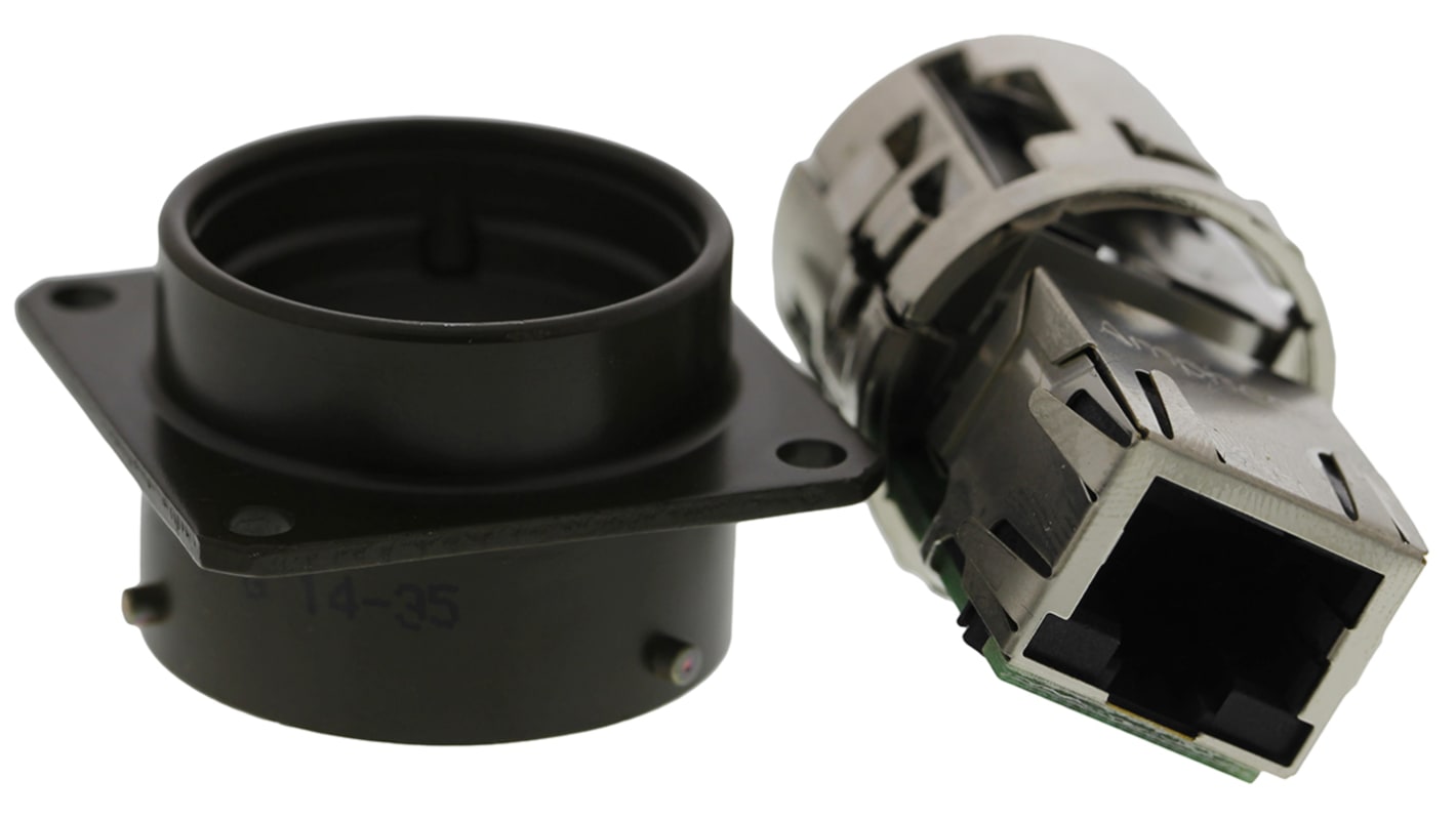 Amphenol Socapex RJF Series Female RJ45 Connector, Panel Mount, Cat5e Straight 1 Port 8 -Way