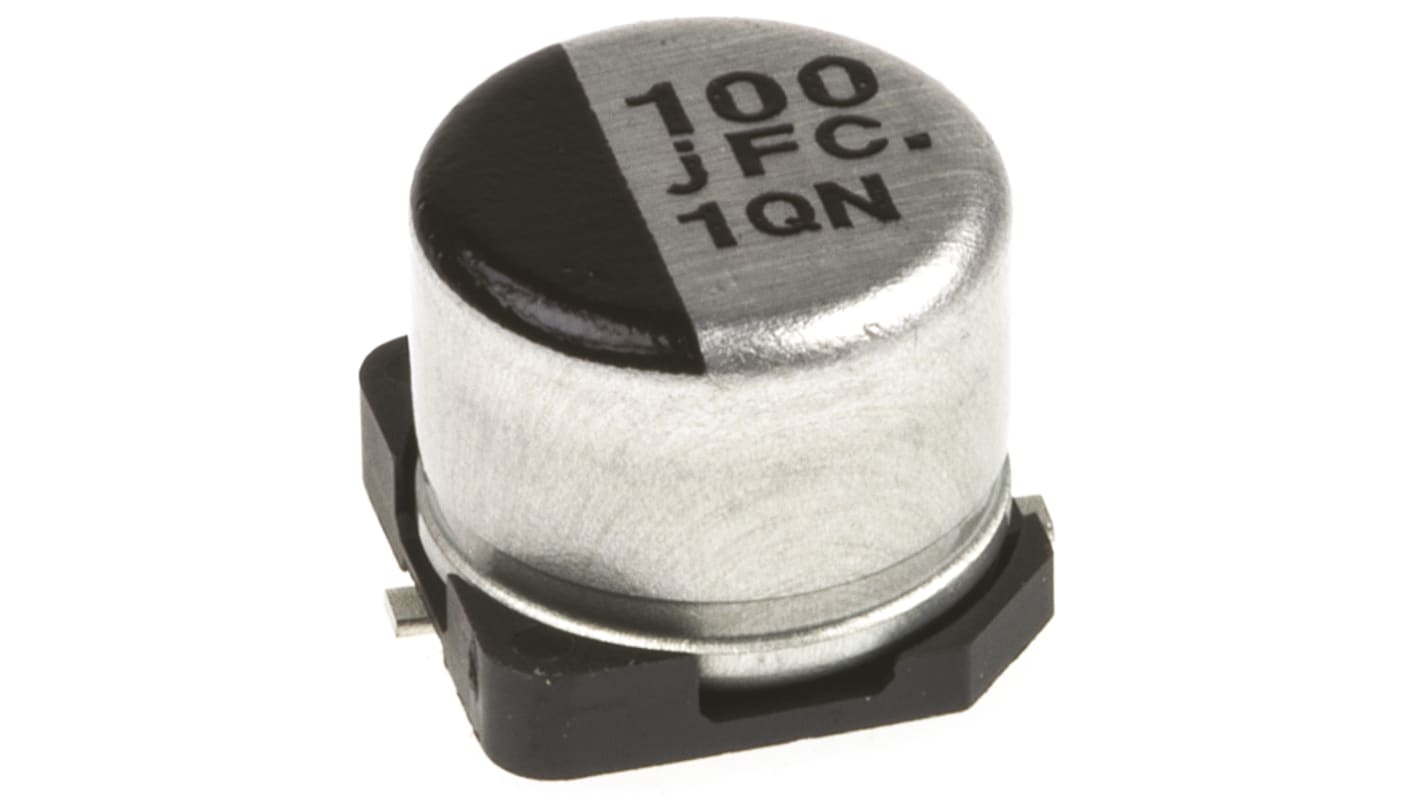 Panasonic 100μF Aluminium Electrolytic Capacitor 6.3V dc, Surface Mount - EEEFC0J101P