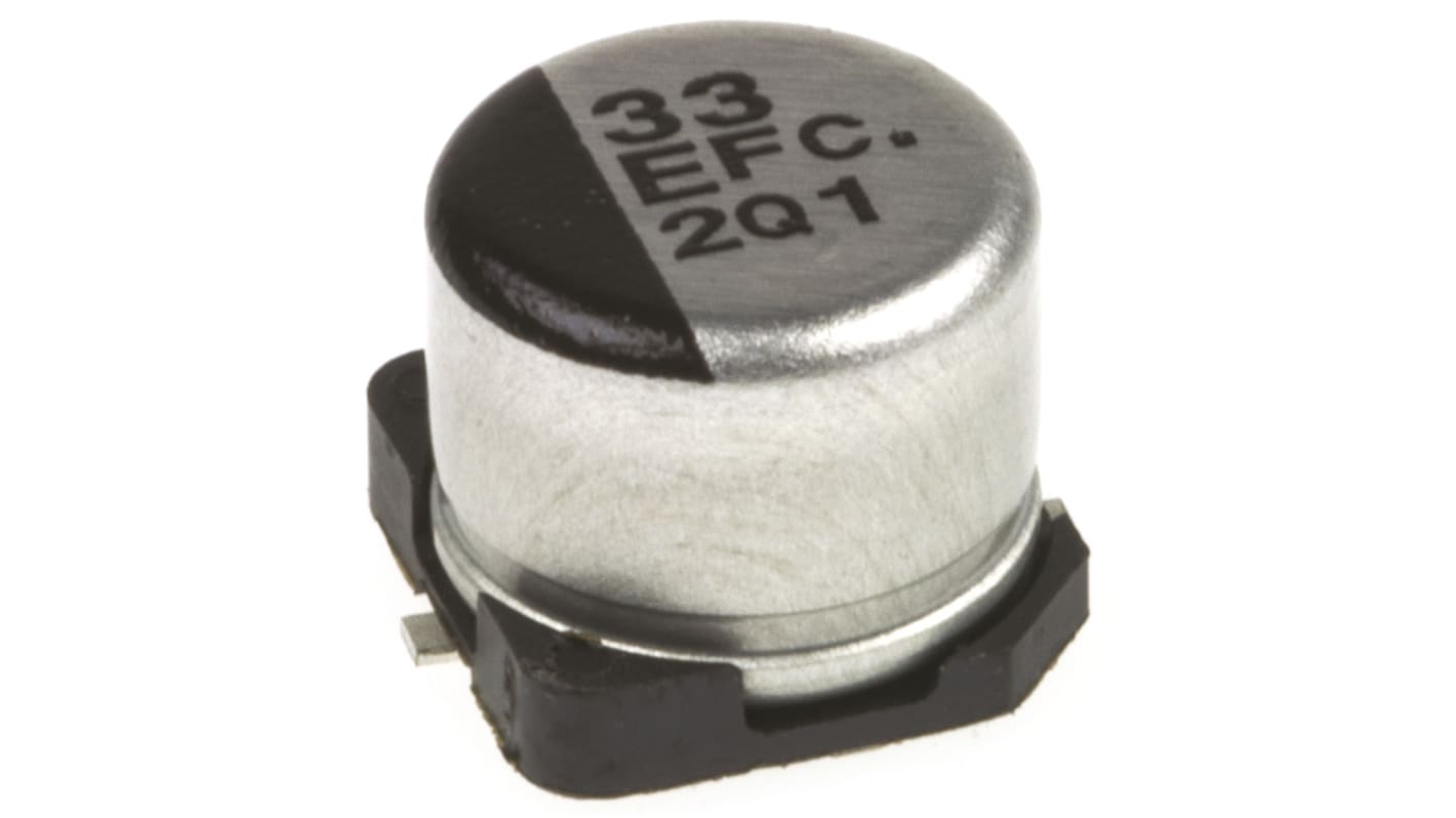 Panasonic 33μF Aluminium Electrolytic Capacitor 25V dc, Surface Mount - EEEFC1E330P