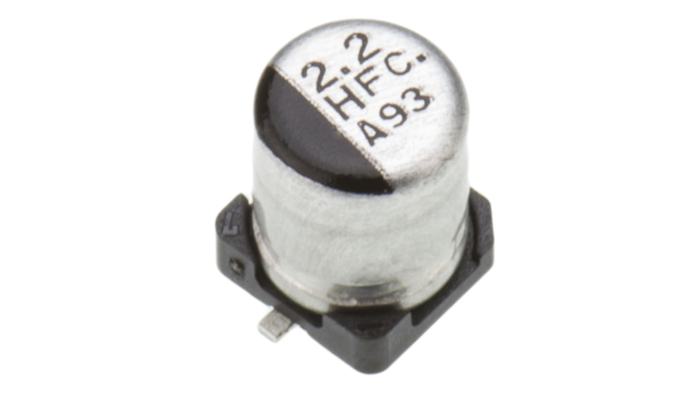 Panasonic 2.2μF Aluminium Electrolytic Capacitor 50V dc, Surface Mount - EEEFC1H2R2R