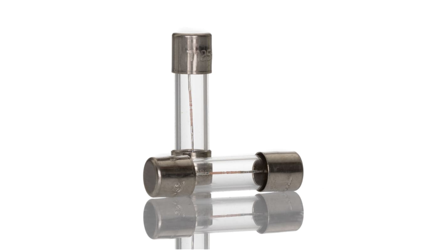 Eaton 125mA Finsikring, Reaktionshastighed: T, 250V ac, 5 x 20mm