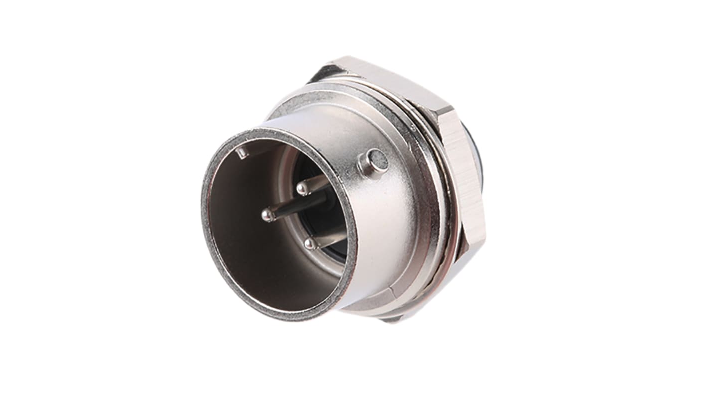 Hirose Circular Connector, 3 Contacts, Panel Mount, Miniature Connector, Socket, Male, RM Series