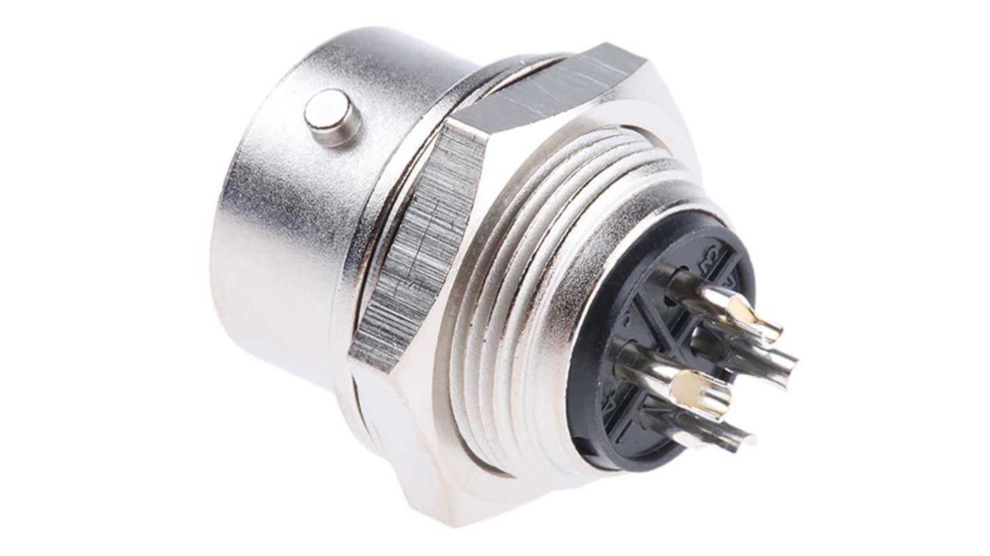 Hirose Circular Connector, 4 Contacts, Panel Mount, Miniature Connector, Socket, Female, RM Series