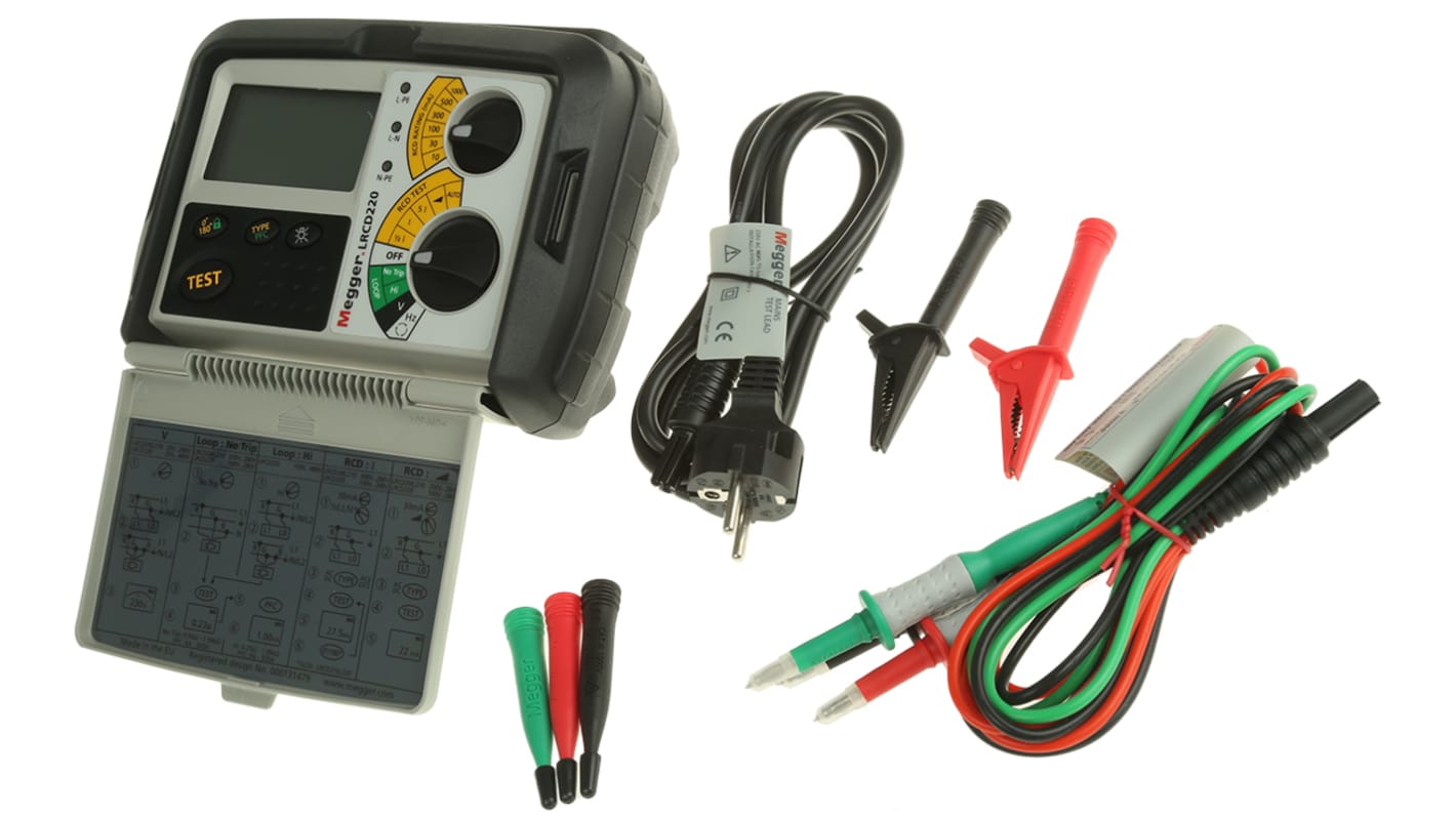 Tester combinato RCD e loop di impedenza Megger LRCD220, prova RCD , prova RCD c.a. e c.c. selettiva a 10mA, CAT III