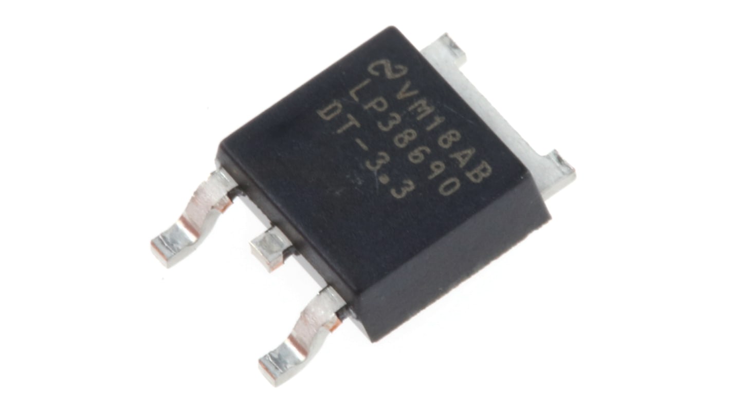 Texas Instruments LDO稳压芯片, 3.3 V输出, 1A最大输出, 单路输出, TO-252, 3针, 贴片安装, -40 °C→+125 °C, ±2.5%精度