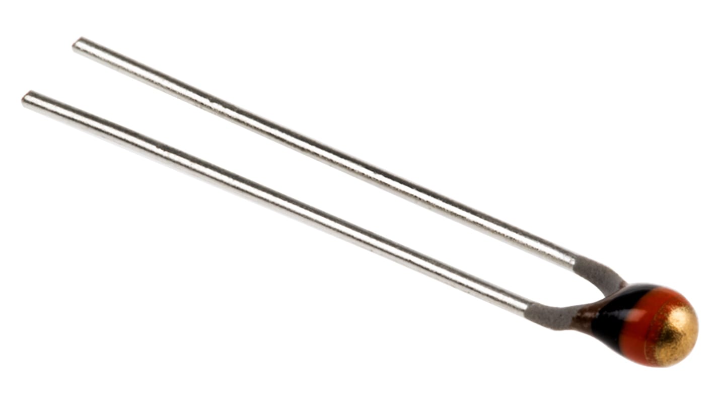 BC Components NTC热敏电阻, 常温下10kΩ, ±5%容差, -40°C至+150°C, 24 x 3mm, NTCLE100E3系列