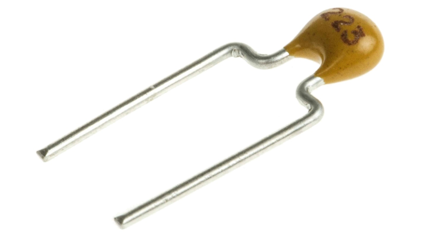 KEMET 22nF Multilayer Ceramic Capacitor MLCC, 100V dc V, ±10% , Through Hole