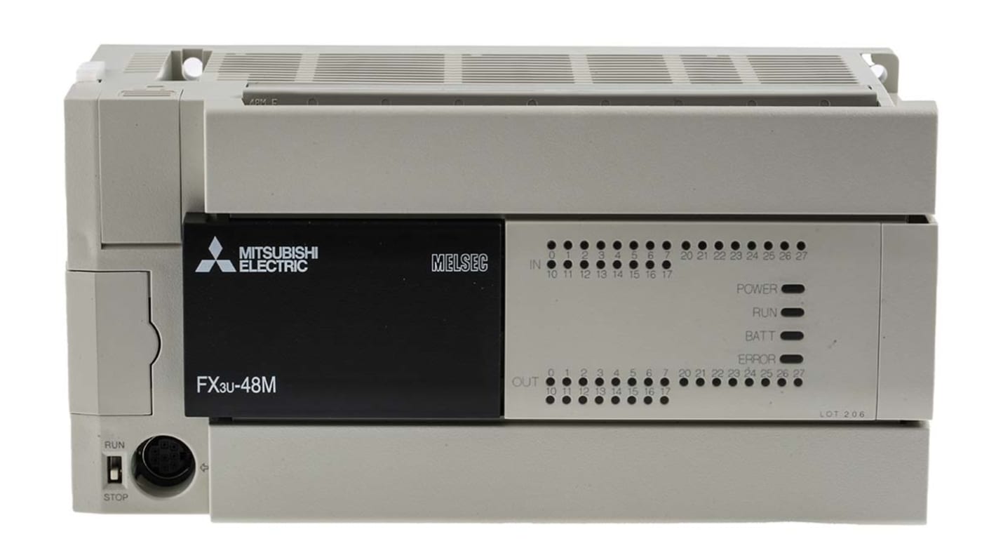 三菱電機 FX3U ロジックモジュール 100 → 240 V ac 24 入力 24 出力