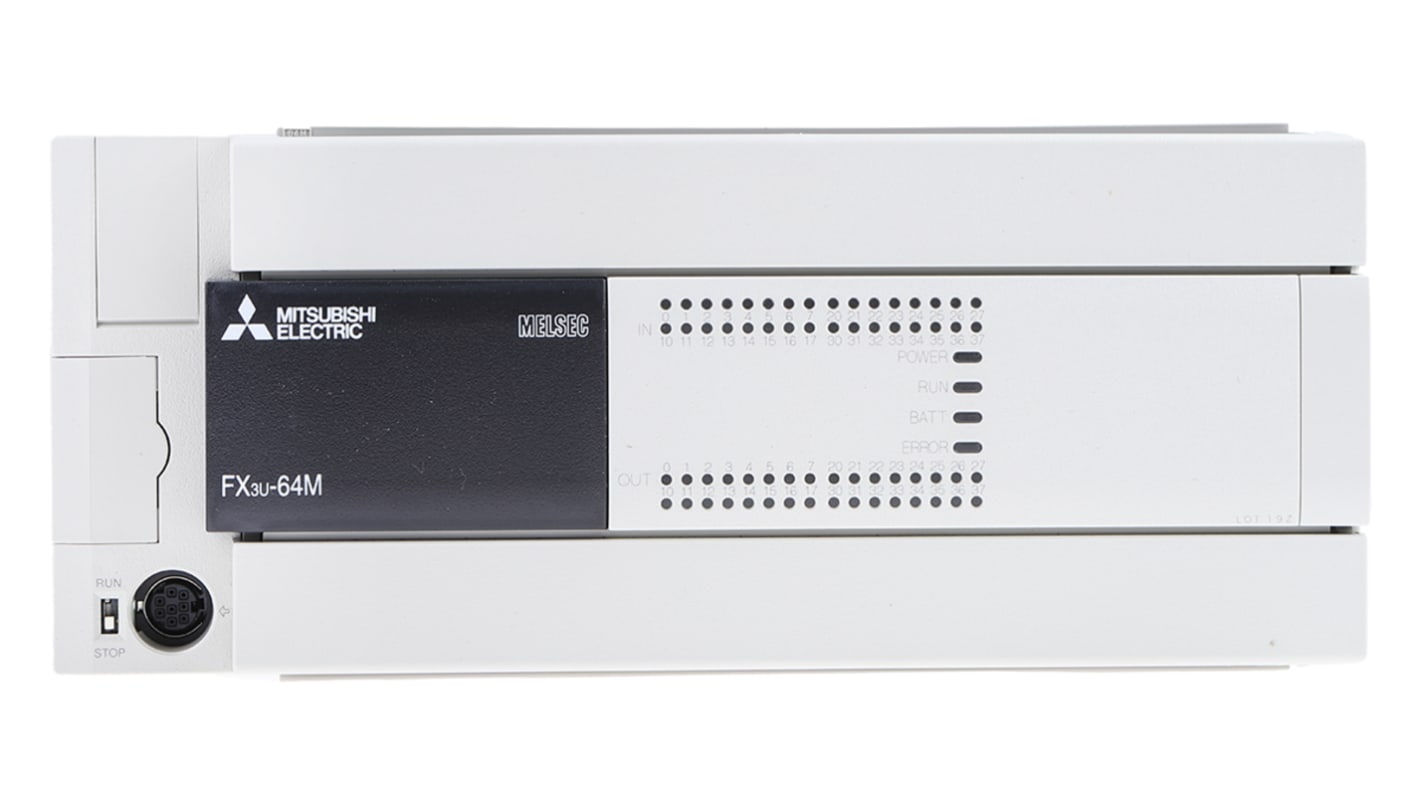 Mitsubishi Electric FX3U Series Logic Module, 100 → 240 V ac Supply, Relay Output, 32-Input, Sink, Source Input