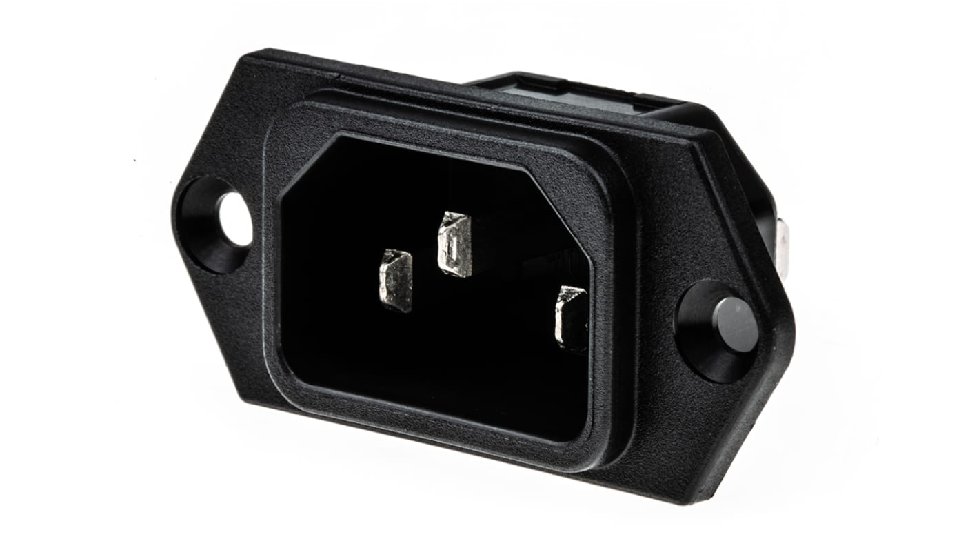 Schurter C14 Panel Mount IEC Connector Male, 15A, 250 V