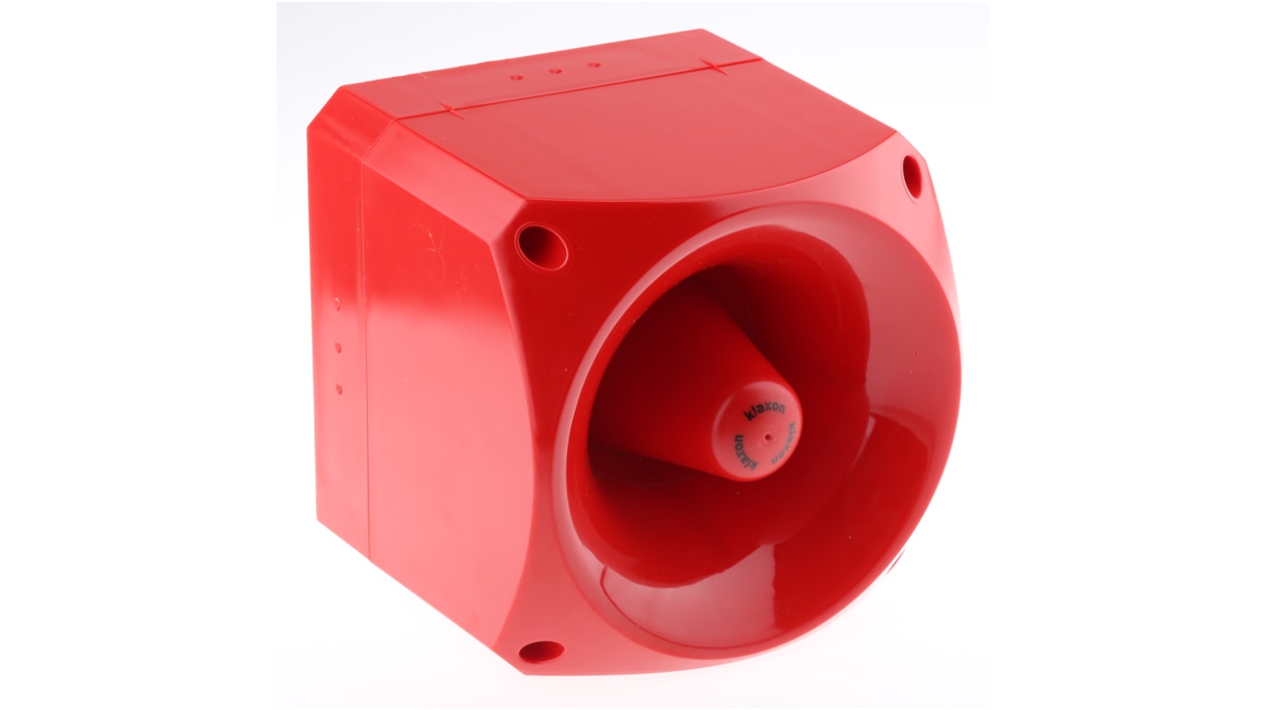 Klaxon 电子报警器, 10 → 60 v 直流电源, 红色外壳, 50音调, 1米外120dB, IP66, Nexus 120系列