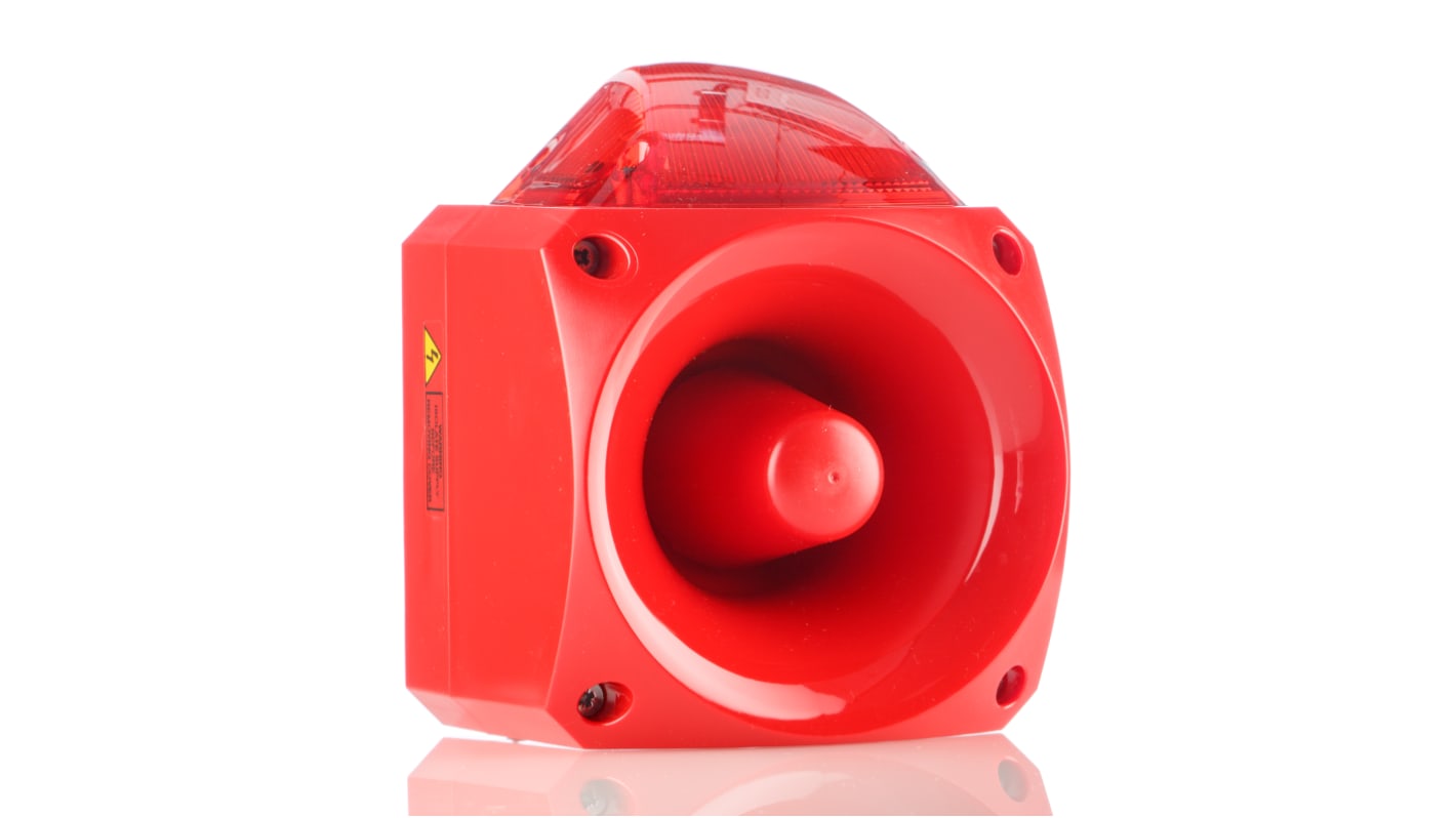 Klaxon Nexus Series Red Sounder Beacon, 110 V ac, 230 V ac, Wall Mount, 105dB at 1 Metre