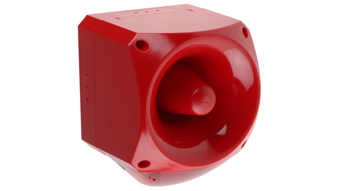 Klaxon Nexus Series Red Sounder Beacon, 110 V ac, 230 V ac, Wall Mount, 120dB at 1 Metre