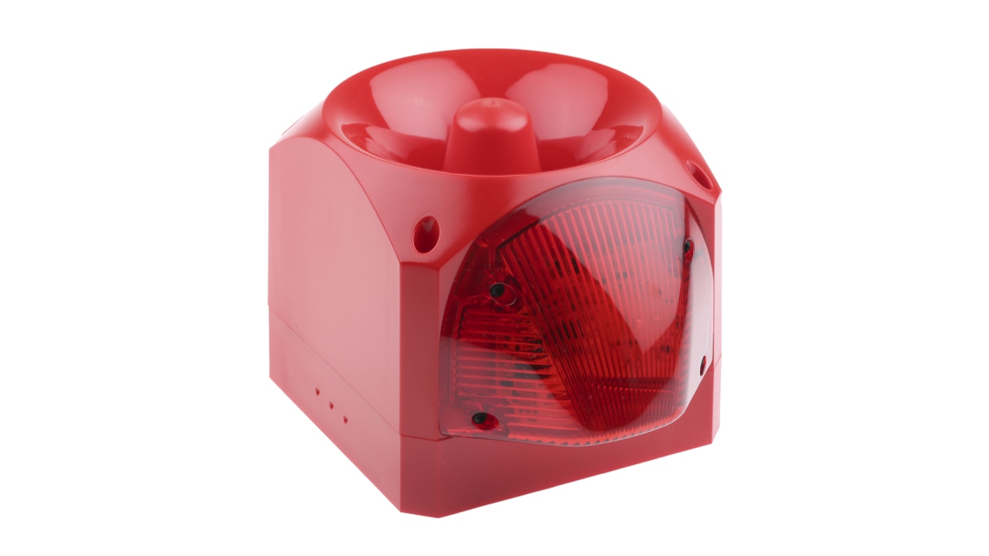 Klaxon Nexus Series Red Sounder Beacon, 10 → 60 V dc, Wall Mount, 110dB at 1 Metre