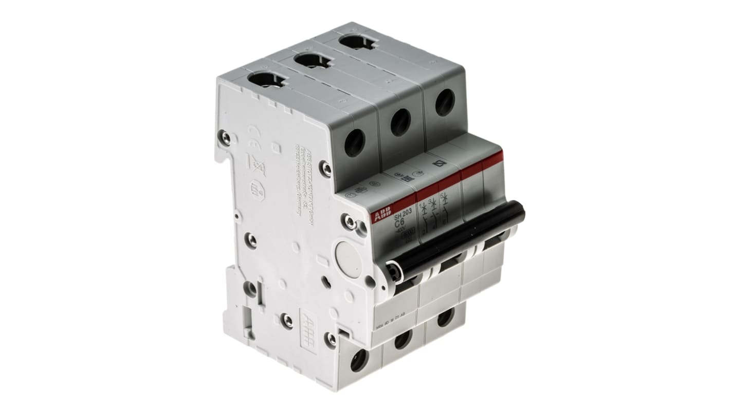 Interruttore magnetotermico ABB, 3P 6A 6 kA, Tipo C