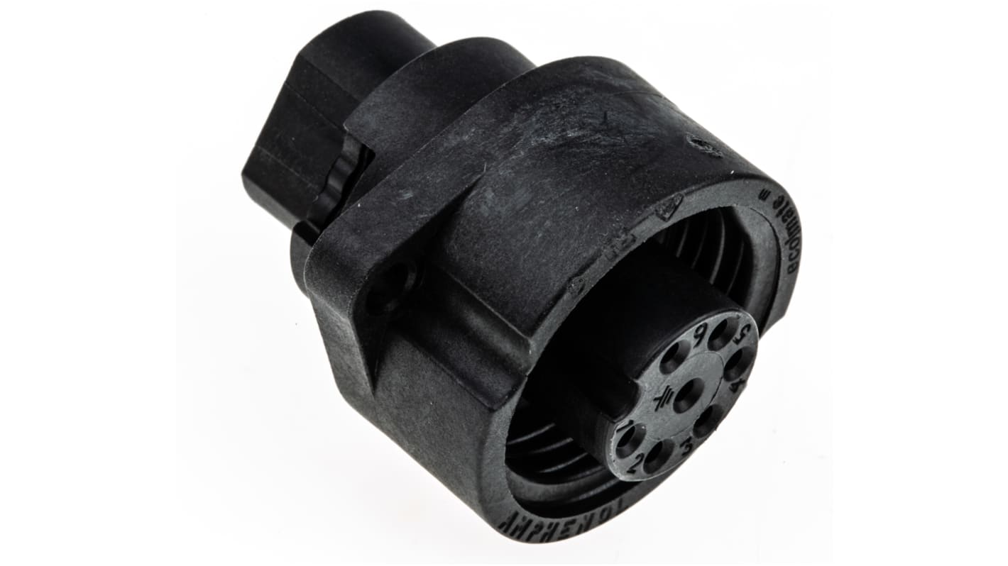 Amphenol Industrial Circular Connector, 6 + PE Contacts, Panel Mount, Socket, Female, IP67, Ecomate M Series
