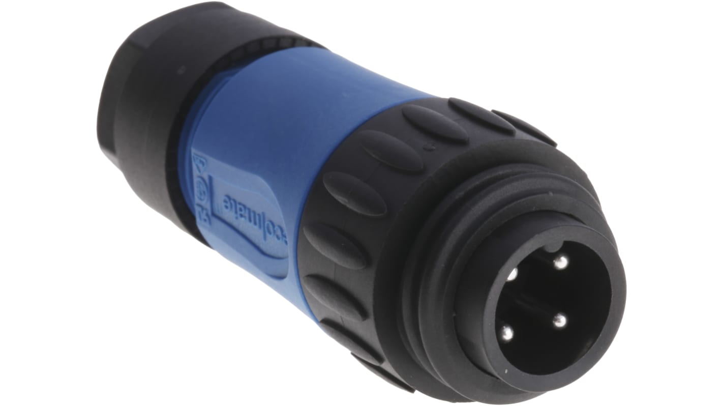 Amphenol Circular Connector, 3 + PE Contacts, Cable Mount, Plug, Male, IP67, Ecomate M Series