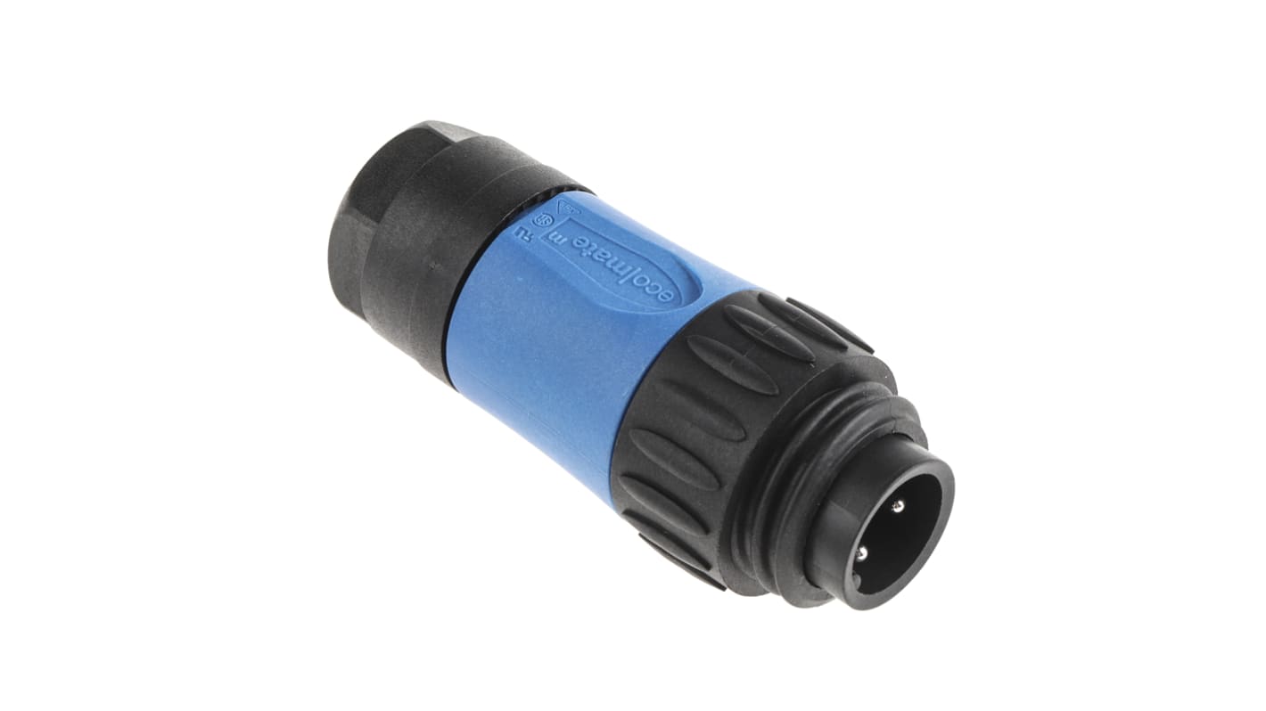 Amphenol Industrial Circular Connector, 3 + PE Contacts, Cable Mount, Plug, Male, IP67, Ecomate M Series