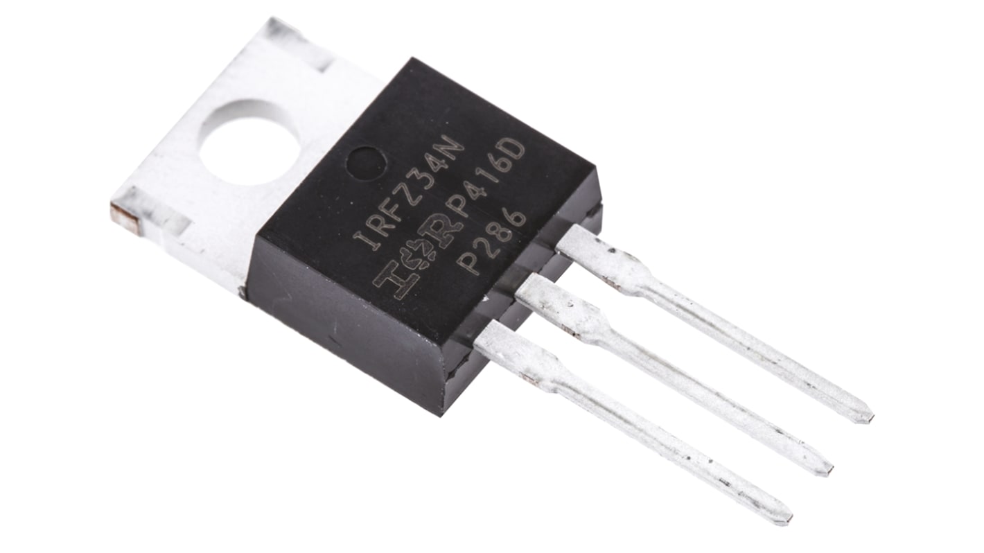 N-Channel MOSFET, 29 A, 55 V, 3-Pin TO-220AB Infineon IRFZ34NPBF