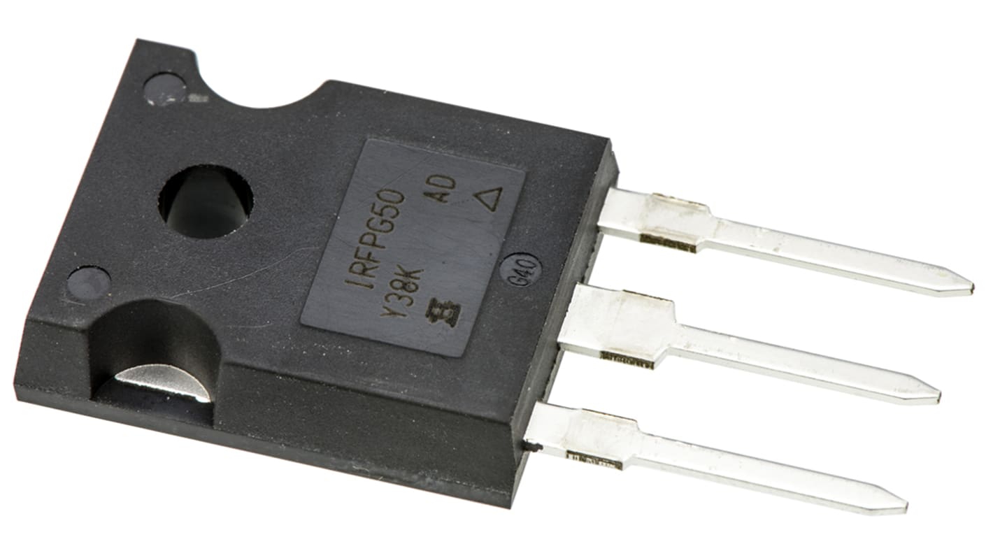 N-Channel MOSFET, 6.1 A, 1000 V, 3-Pin TO-247AC Vishay IRFPG50PBF