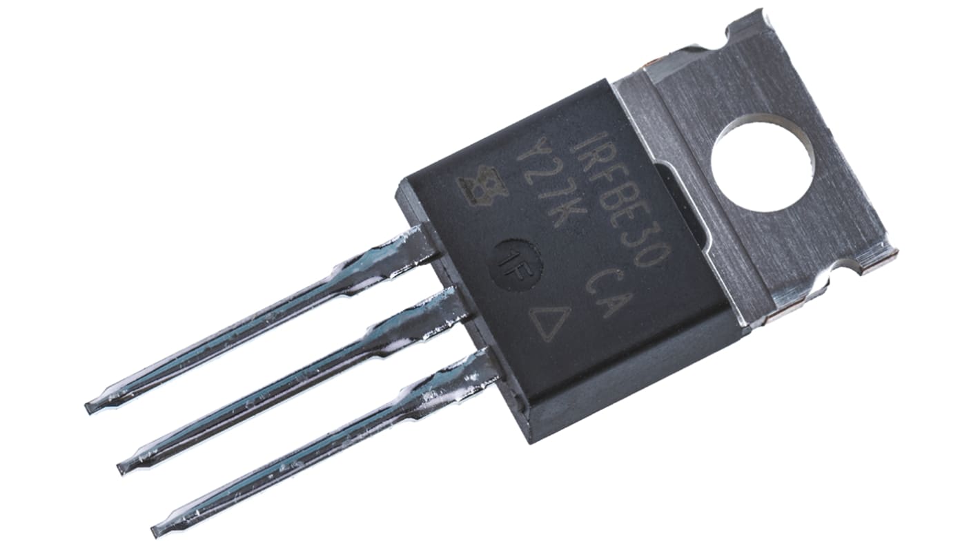 N-Channel MOSFET, 4.1 A, 800 V, 3-Pin TO-220AB Vishay IRFBE30PBF