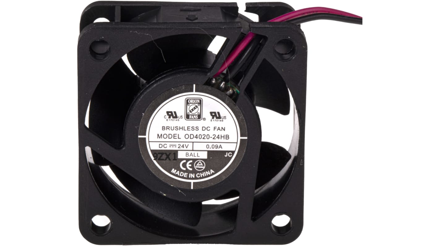 RS PRO Axial Fan, 24 V dc, DC Operation, 15.3m³/h, 2.2W, 90mA Max, 40 x 40 x 20mm