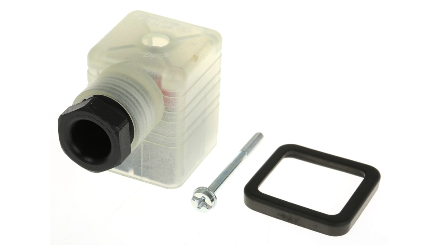 Hirschmann GDML 2P+E DIN 43650 A, Female Solenoid Valve Connector with Indicator Light, 24 V Voltage