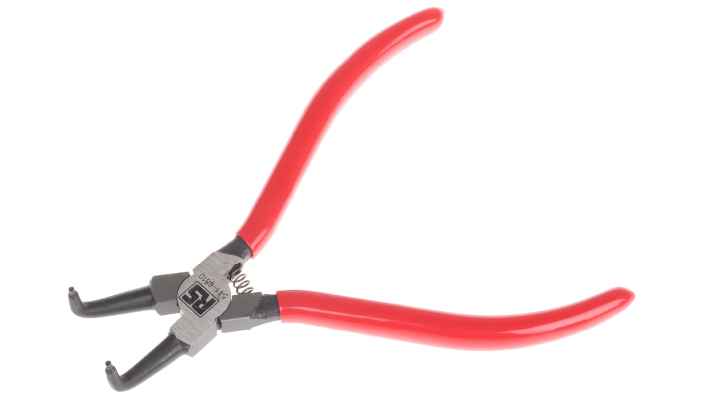 RS PRO Circlip Pliers, 165 mm Overall, Bent Tip