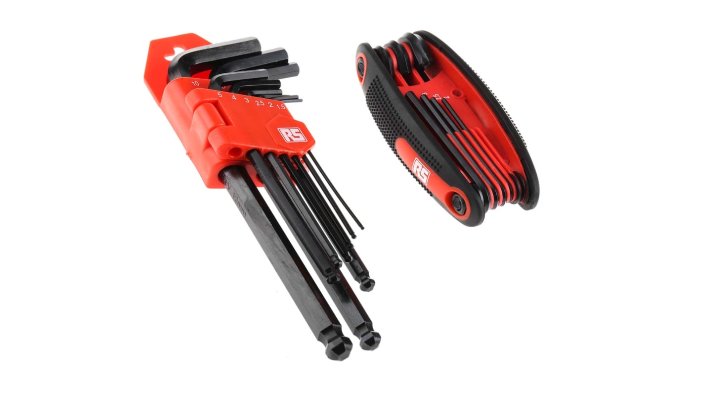 RS PRO 16 piece L Shape Metric Hex Key Set, 1.5 → 10mm