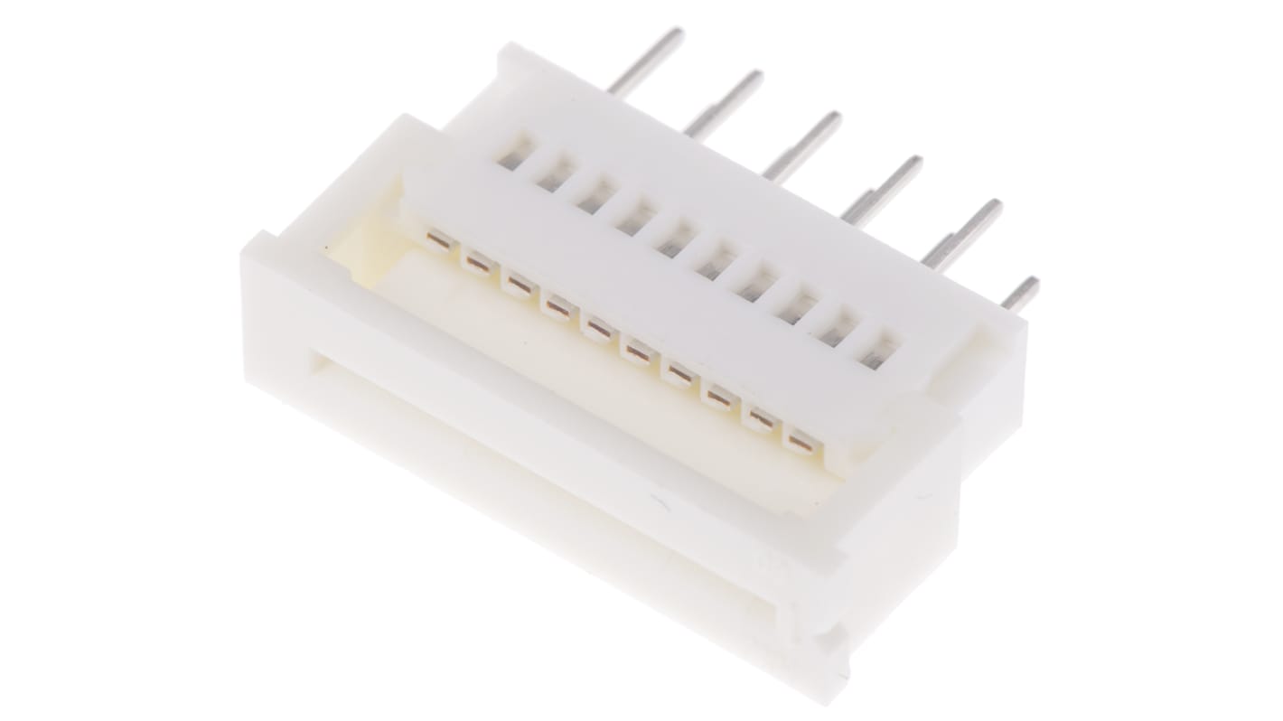 Connettore FPC Molex, 10 via/e , 1 fila/e , passo 1.25mm, Femmina, Contatto ZIF verticale, Montaggio con foro passante