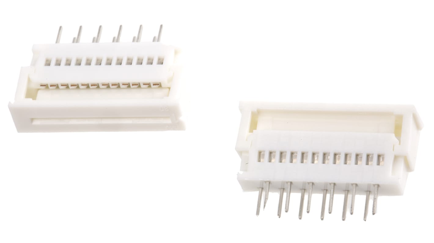 Molex FPC连接器, 母座, 12p, 1.25mm间距, 单排, THT安装, 直向, 1A, 200 V, Easy-On系列