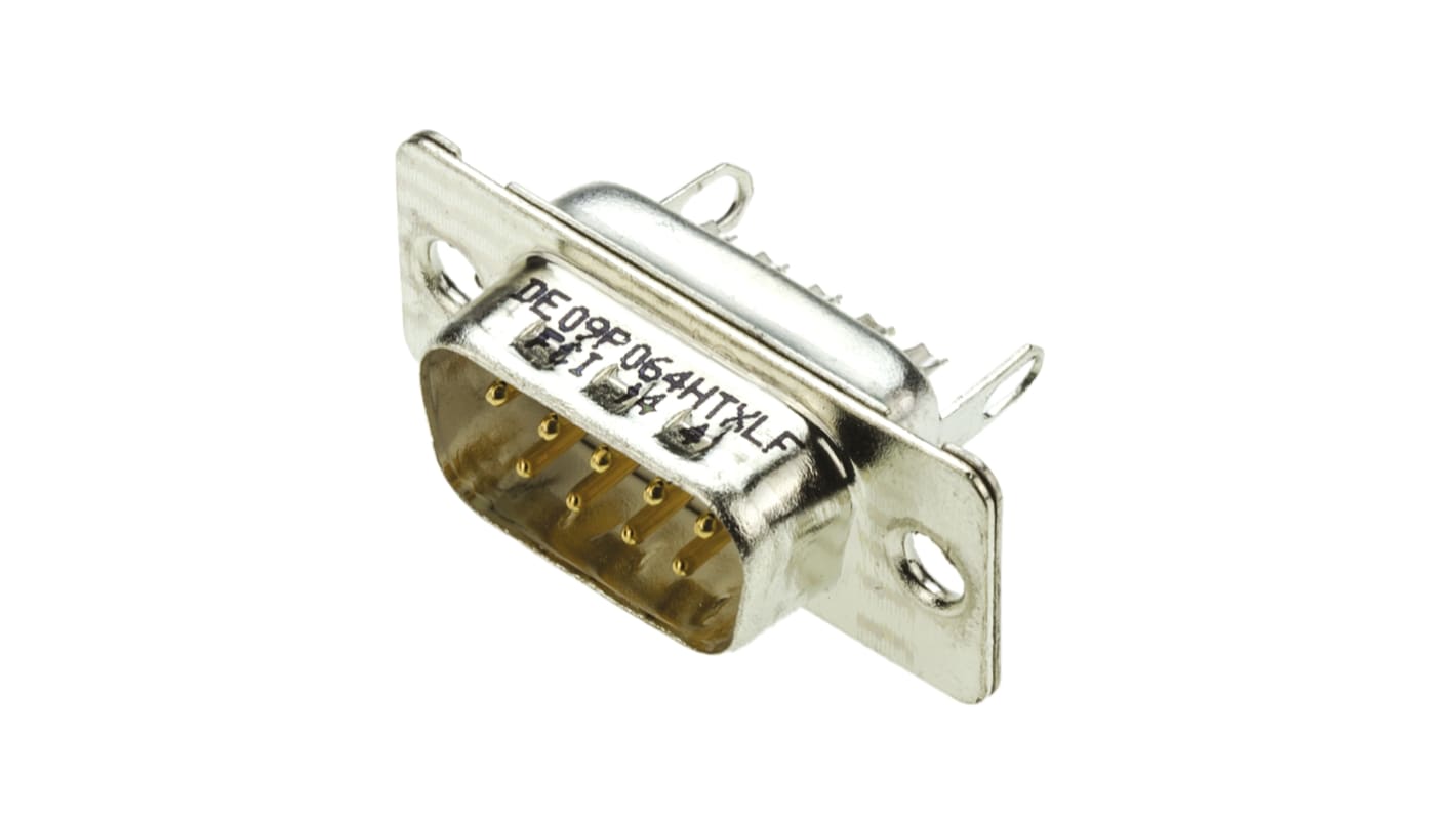 Amphenol FCI 9 Way Panel Mount D-sub Connector Plug, 2.74mm Pitch